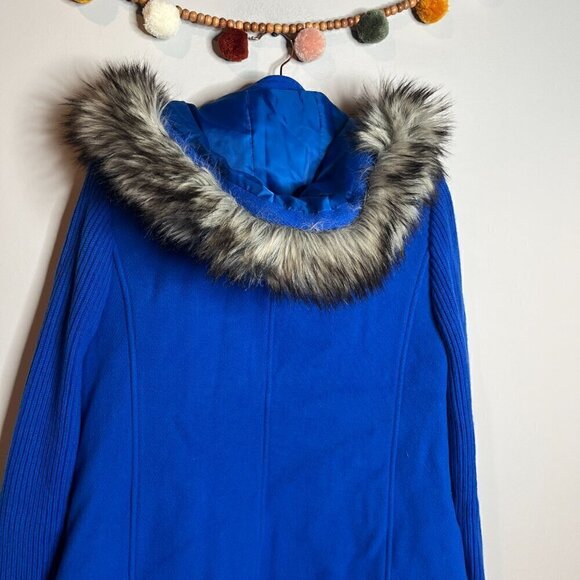 Talbots Italian Fabric blue wool blend cocoon coat - Picture 5 of 6